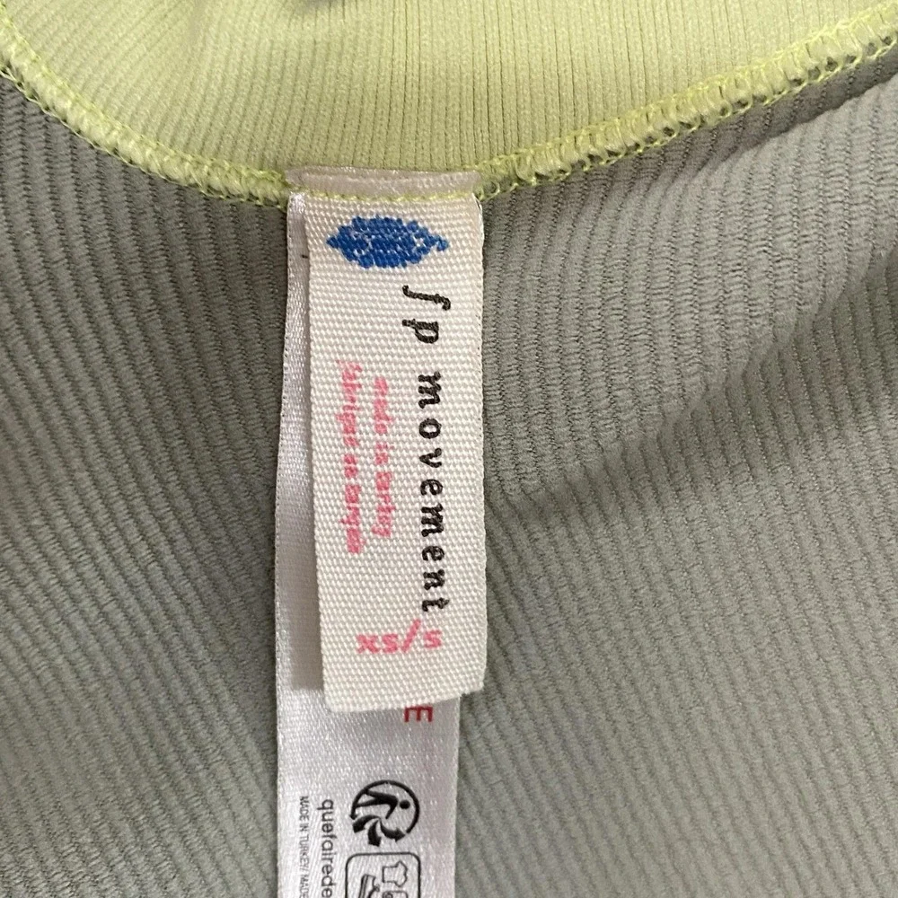 FP Movement Crop Tank Womens XS/S Colorblock Ribbed Crossback Yoga All Clear